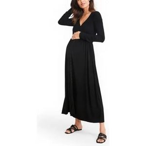 Hatch Black Long Sleeve Nursing Maxi Dress